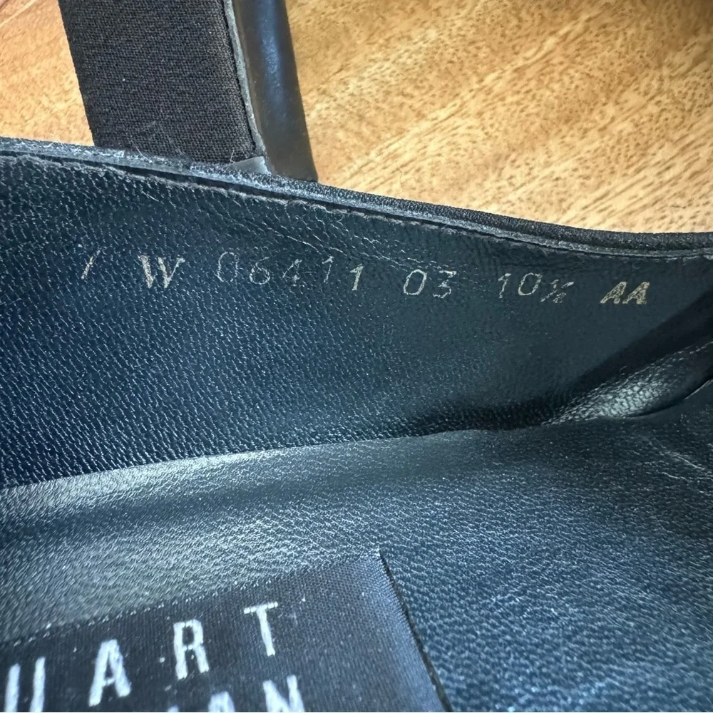 Stuart Weitzman Viclassy Cordine Heel Pumps in Black Canvas Size 10.5 AA